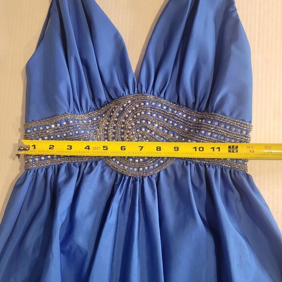 Mike Bennet formal gown with attached crystal belt royal blue HOCO wedding..sz 4 - Picture 3 of 10